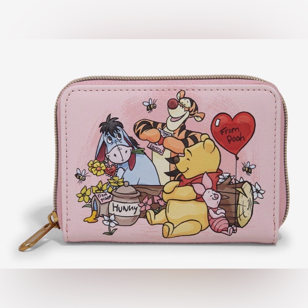 Disney Loungefly Pink Winnie the Pooh and Friends Wallet- New